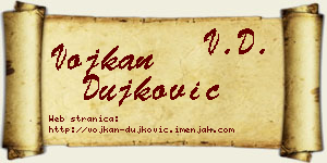 Vojkan Dujković vizit kartica